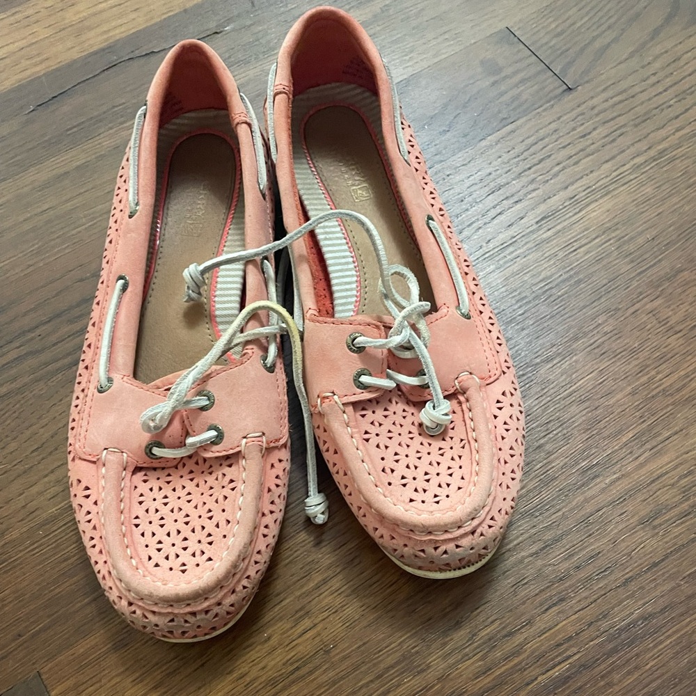 Pink Sperry Angelfish Leather Boat Shoe Sz 7.5
